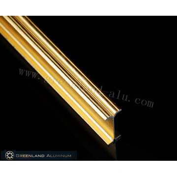 Perfil de aluminio de riel de cortina cepillado dorado